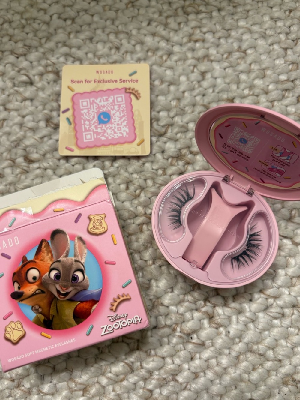 WOSADO x Disney Zootopia Magnetic Eyelashes Barbie Black C-Curl 50 NWOB
